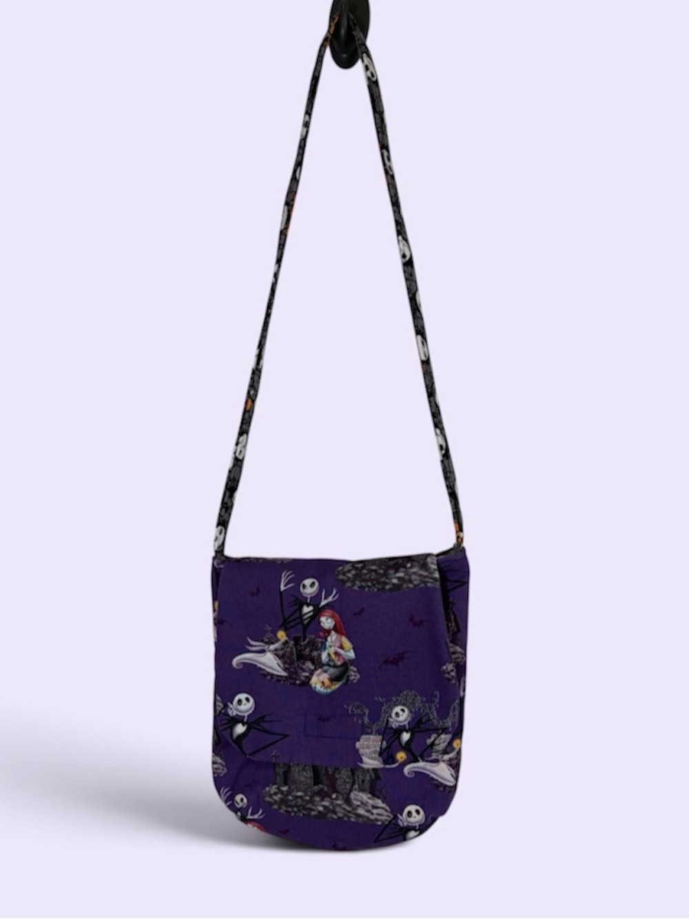 Handmade Nightmare Before Christmas Crossbody with Jack Skellington and Sally - Picture 7 of 7